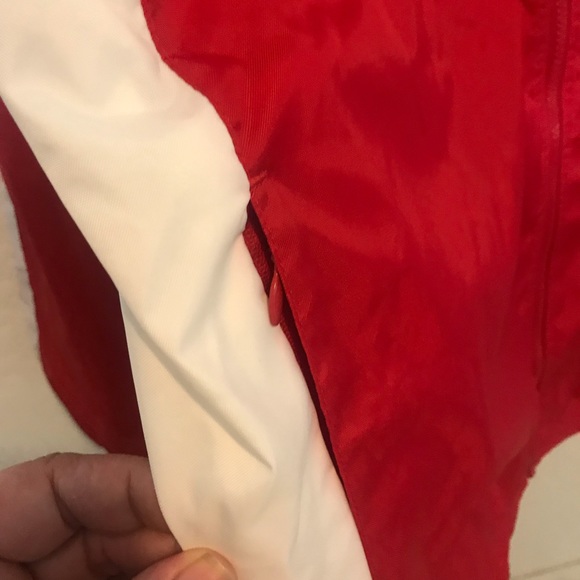 Adidas XL Red Zip Up Red & White Windbreaker - Picture 8 of 8